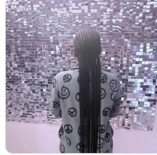 A young client's fresh braids