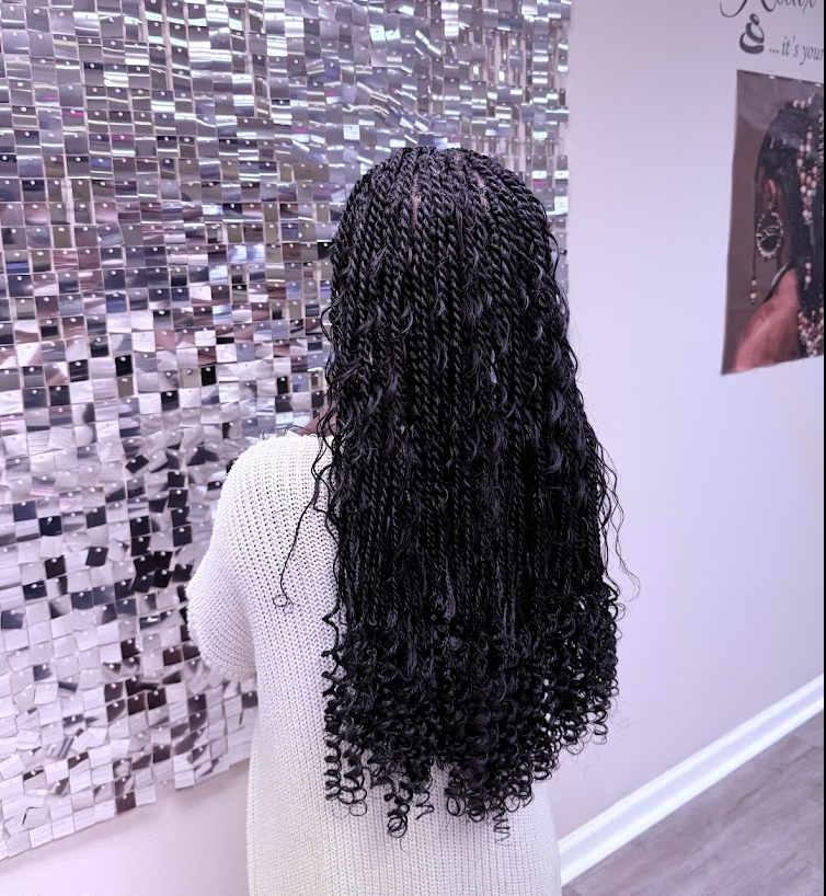 Long twists styled at the salon